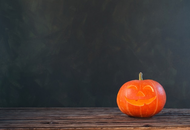 Halloween pumpkin on dark