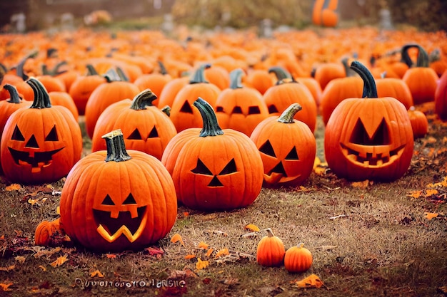 Halloween pumpkin head jack lantern