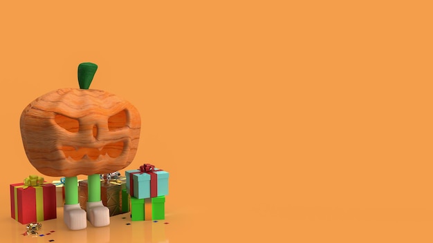 The halloween pumpkin for holiday concept 3d rendering