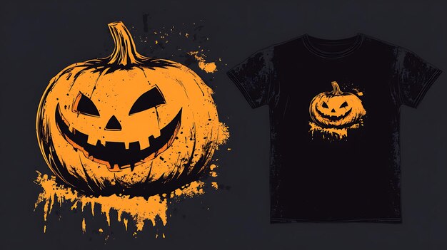 Halloween pumpkin tshirt design vector