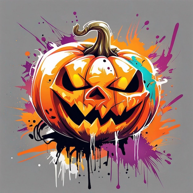 Halloween pumpkin tshirt design