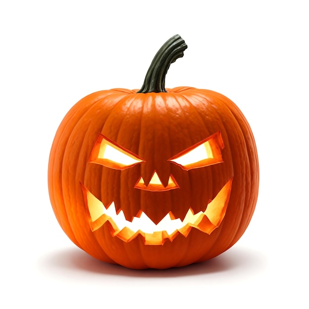 halloween pumpkin white background ai generative