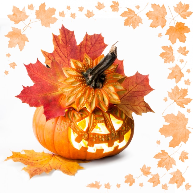 Halloween pumpkin on white background