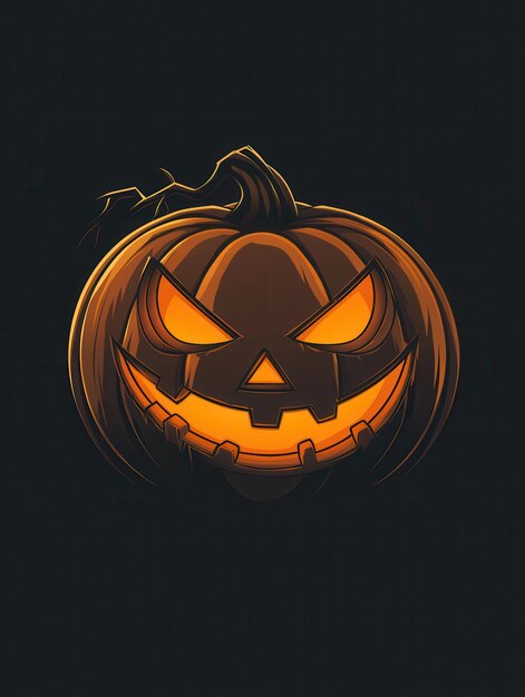 Photo a halloween pumpkin with a carved face and a black background