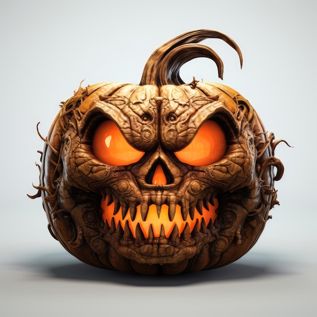 Halloween pumpkin with scary face