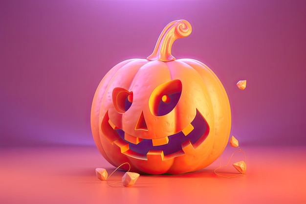 Halloween pumpkin with smile face Generative AI