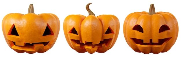 Halloween pumpkin with spooky funny face background 3d rendering