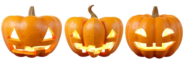 Halloween pumpkin with spooky funny face background 3d rendering