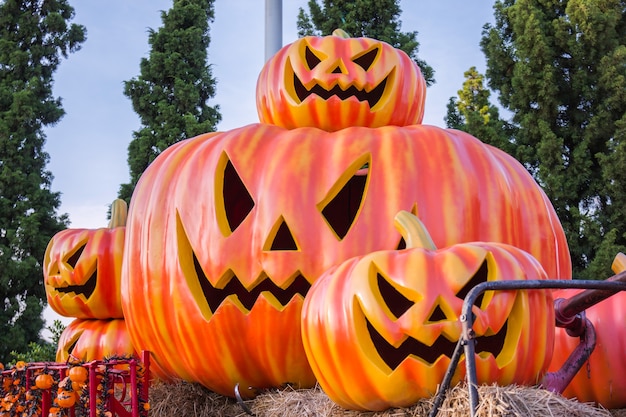 Halloween, pumpkins and Halloween scenery