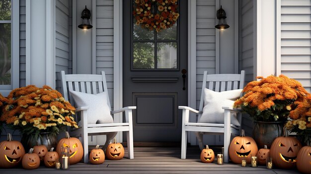 Halloween Pumpkins Jacko'lanterns Flowers