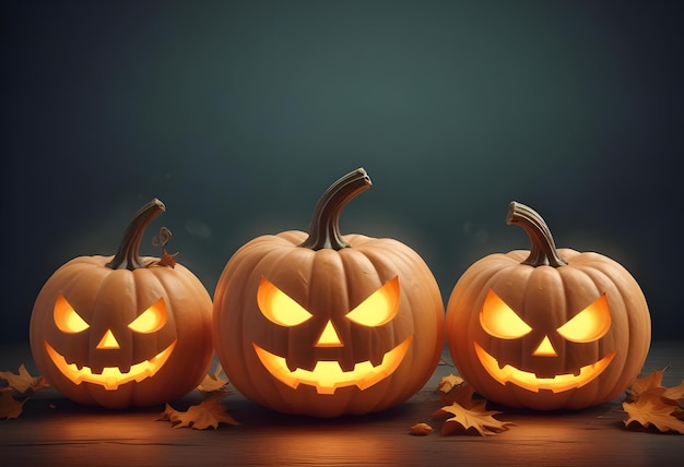 halloween pumpkins set vector image illustration