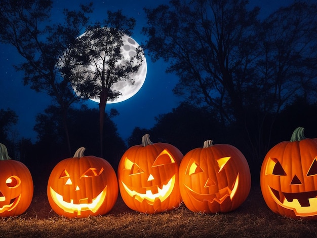 Halloween _pumpkins _under _the _moonlight