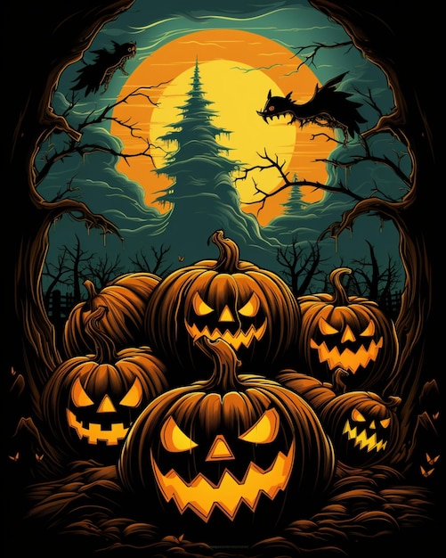 Halloween pumpkins wallpaper background