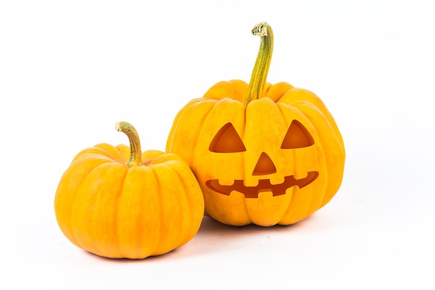 Halloween Pumpkins on white background