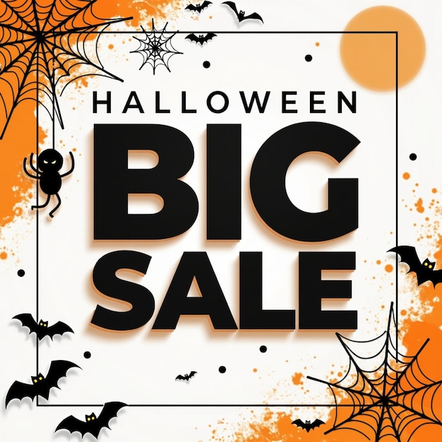 Photo a halloween sale poster for halloween is displayed