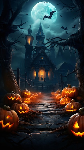 Halloween scene horror background