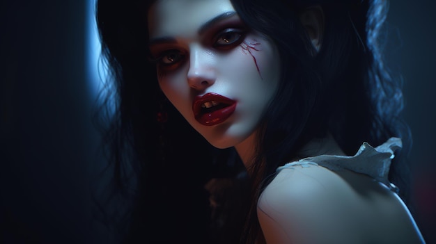 Halloween Sexy vampire woman lips with blood