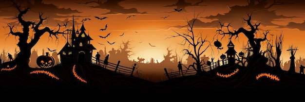 Photo halloween silhouette background unique layers of halloween