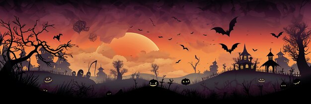 Photo halloween silhouette background unique layers of halloween