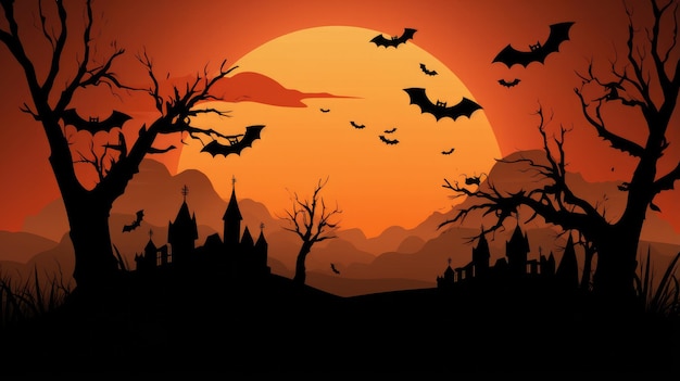 Halloween silhouette background