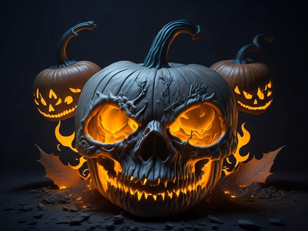 halloween skull ai generative