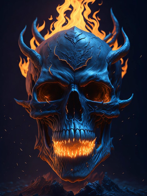 halloween skull ai generative