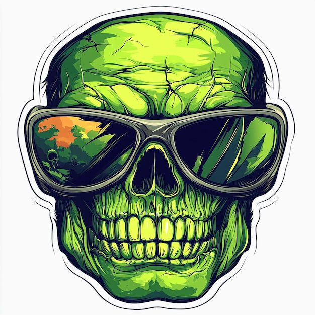 Photo halloween skull motorbike vector sticker and illustrations