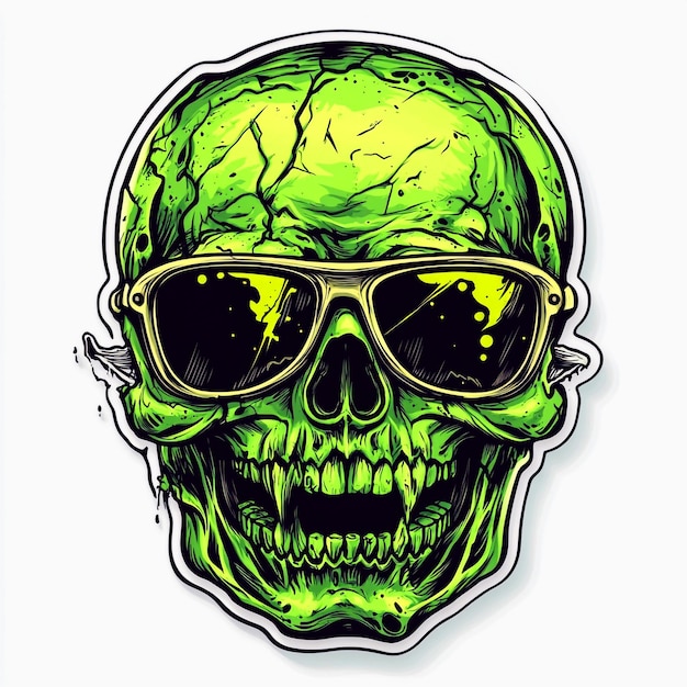 Photo halloween skull motorbike vector sticker and illustrations