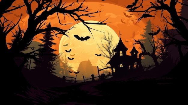 Halloween the spookiest day of the year Halloween background Generative AI