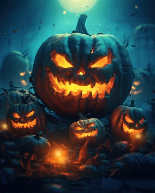 Halloween the spookiest day of the year Halloween background Generative AI