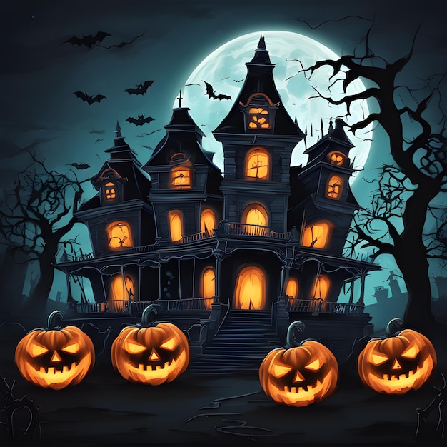 halloween spooky background illustration