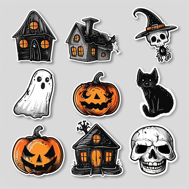 Photo halloween sticker set