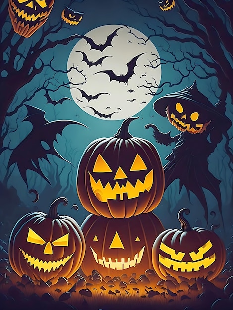 Halloween Strangest sight background wallpaper AI Image