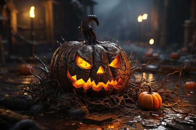 Halloween Strangest sights I've ever Pumpkins jacko'lanterns costumes spooky decorations Generated with AI