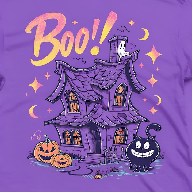 Photo halloween t shirt design for halloween day typography illustration halloween t shirt design