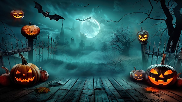 Photo halloween theme background for presentation with copy space