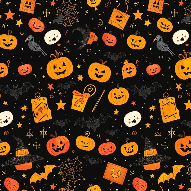 a halloween theme with ghosts and pumpkins