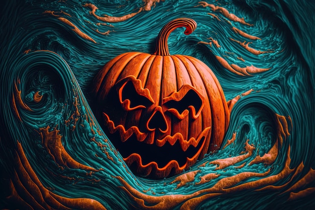 Halloween theme with waves