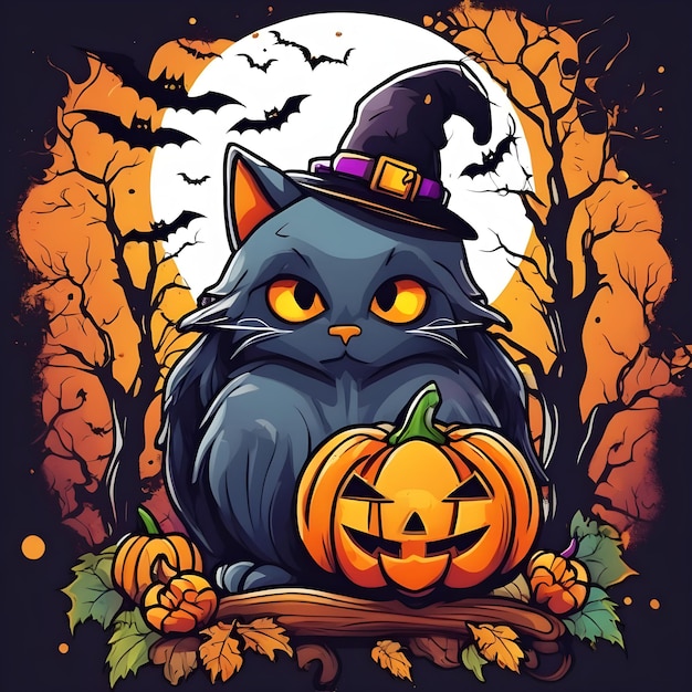 Halloween themed vector art for t shirt and poster design