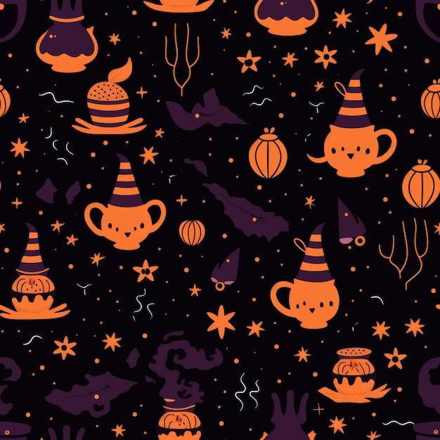 Photo halloween themed wallpaper with a pumpkin witch and pumpkins