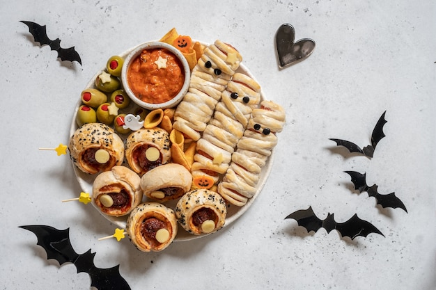 Halloween Treats made of pastry on a plate