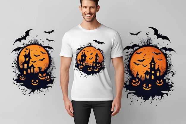 Photo halloween tshirt mockup design