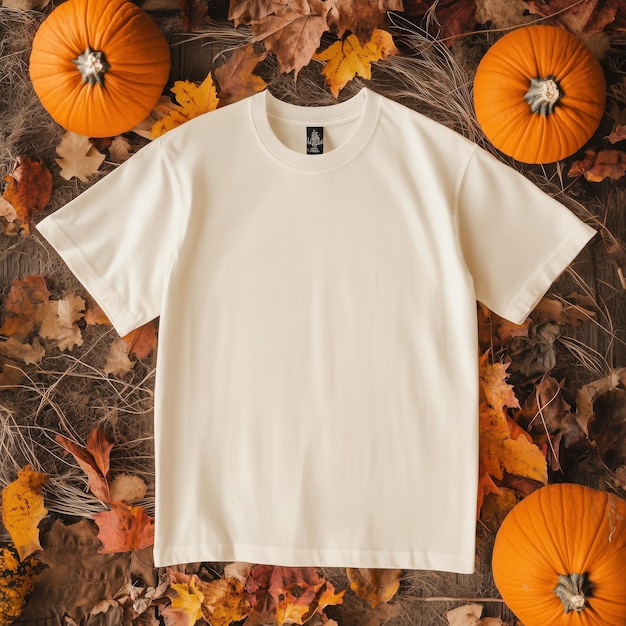 Halloween tshirt mockup Flat lay shirt mock up front top view Crewneck short sleeve tee mockup