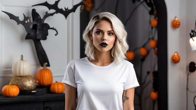 Photo halloween tshirt mockup