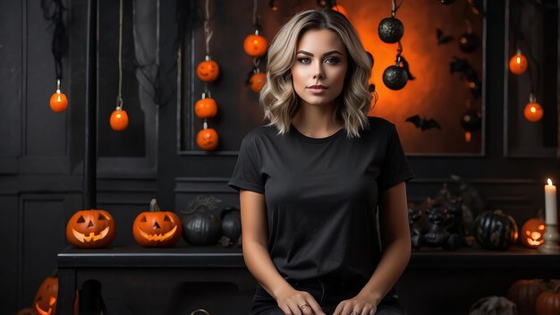 Photo halloween tshirt mockup