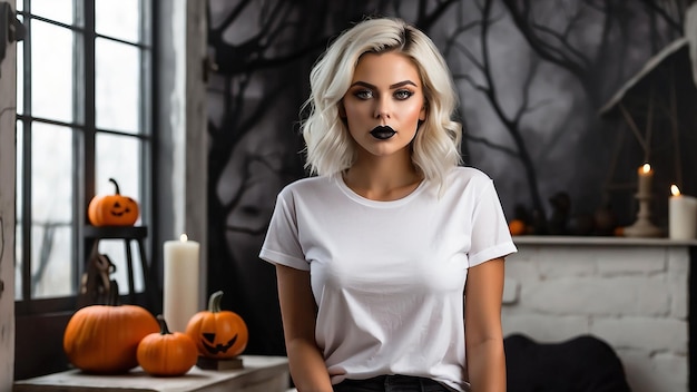 Photo halloween tshirt mockup