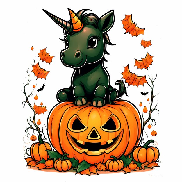 Photo halloween unicorn tshirt design