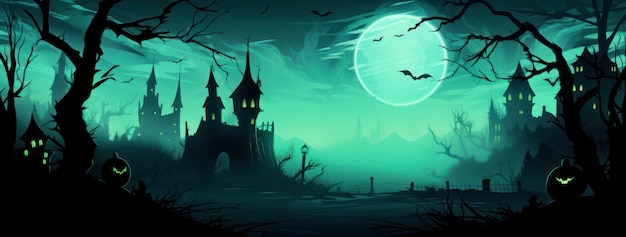 Halloween wallpaper with cemetery at night