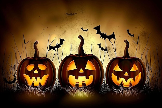 Halloween wallpaper with dead trees cemeteries bats a full moon and other gothic elements