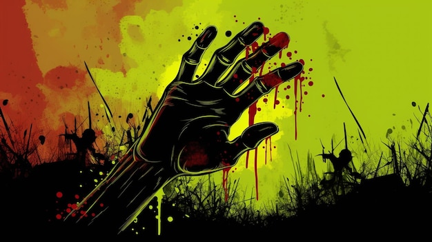 Halloween wallpaper with zombie hand